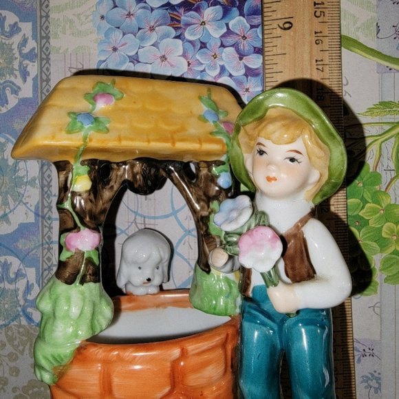 Vintage Boy at the Wishing Well Figurine - Picture 11 of 11